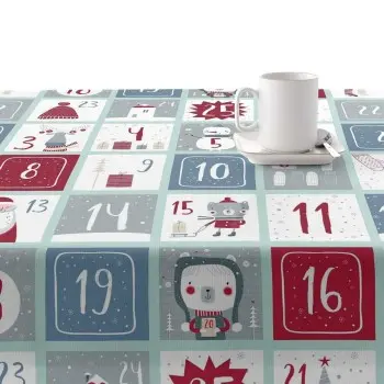 Stain-proof resined tablecloth Muaré Merry Christmas 250... 2