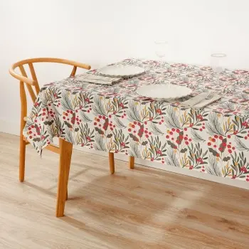 Stain-proof resined tablecloth Muaré Merry Christmas 200... 2