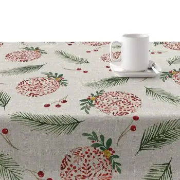 Stain-proof resined tablecloth Muaré Merry Christmas 100... 2