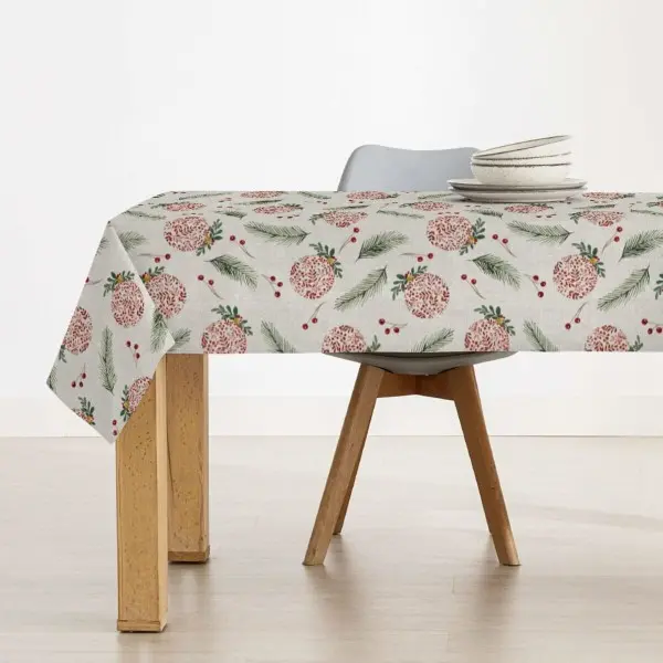 Stain-proof resined tablecloth Muaré Merry Christmas 100 x 140 cm