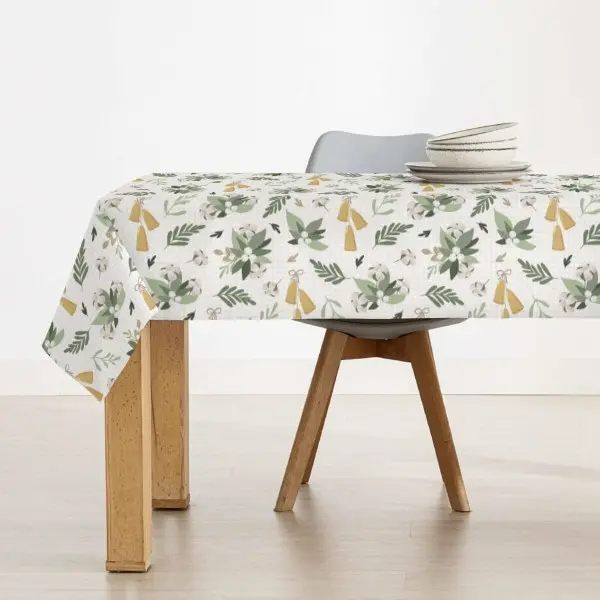 Stain-proof resined tablecloth Muaré Merry Christmas 200 x 140 cm