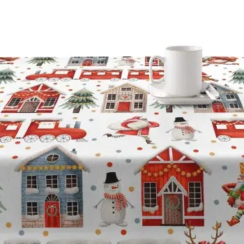 Stain-proof resined tablecloth Muaré Merry Christmas 140... 2