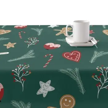 Stain-proof resined tablecloth Muaré Merry Christmas 300... 2