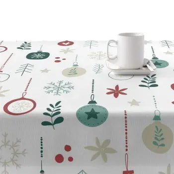 Stain-proof resined tablecloth Muaré Merry Christmas 140... 2