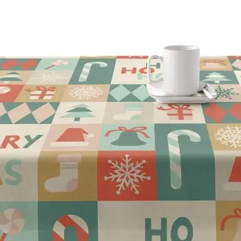 Stain-proof resined tablecloth Muaré Merry Christmas 140... 2