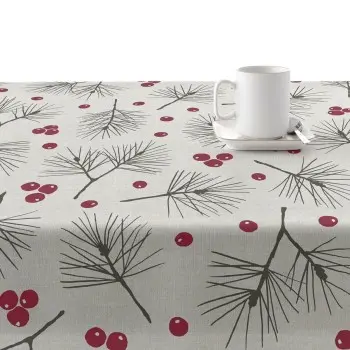Stain-proof resined tablecloth Muaré Merry Christmas 140... 2