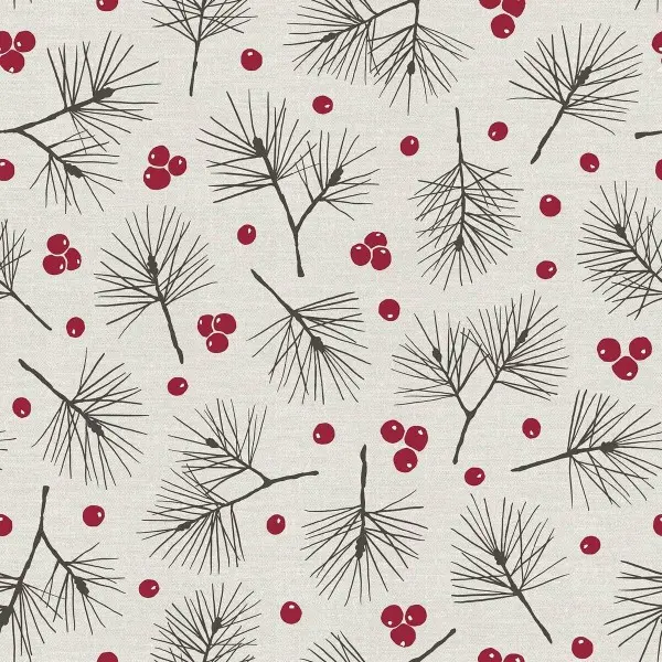 Stain-proof resined tablecloth Muaré Merry Christmas 140 x 140 cm