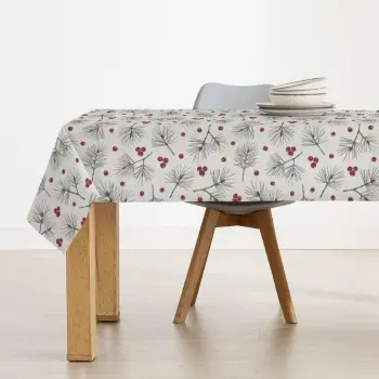 Stain-proof resined tablecloth Muaré Merry Christmas 100...