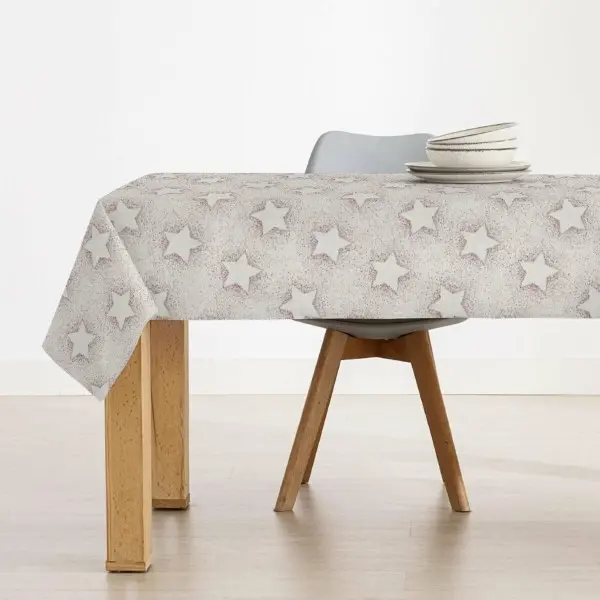 Stain-proof resined tablecloth Muaré Merry Christmas 140 x 140 cm