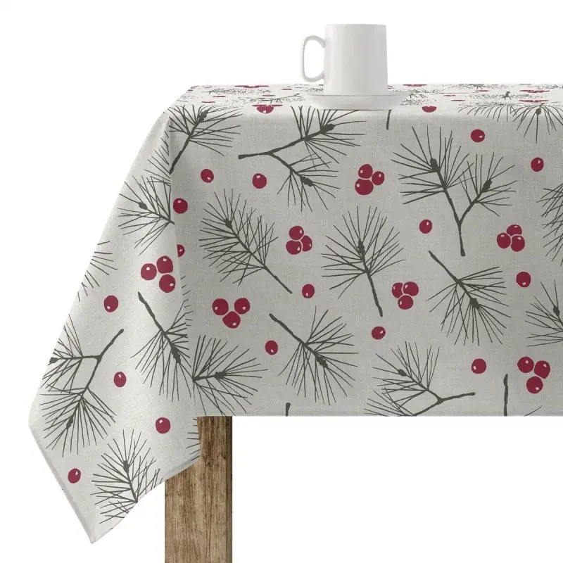 Stain-proof resined tablecloth Muaré Merry Christmas 200 x 140 cm