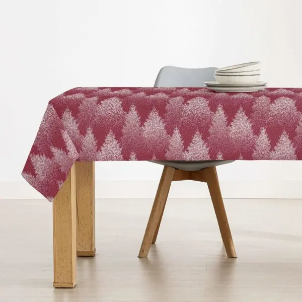 Stain-proof resined tablecloth Muaré Merry Christmas 200 x 140 cm