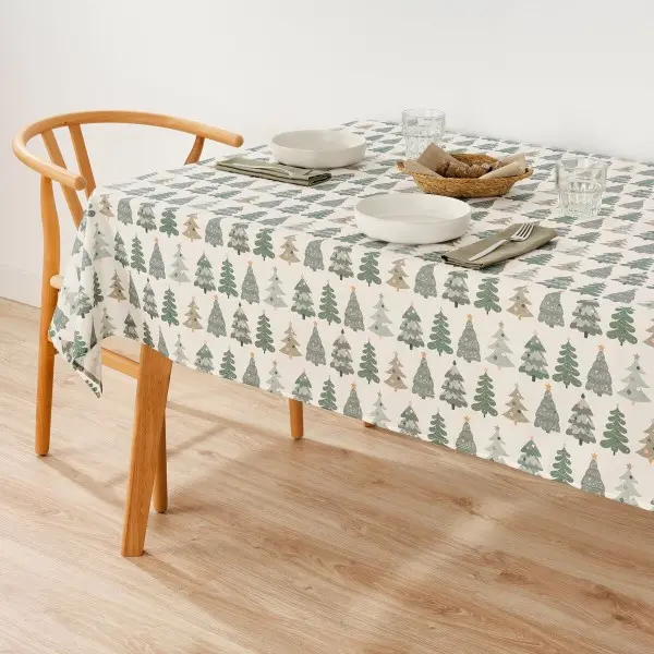 Stain-proof resined tablecloth Muaré Merry Christmas 100 x 140 cm