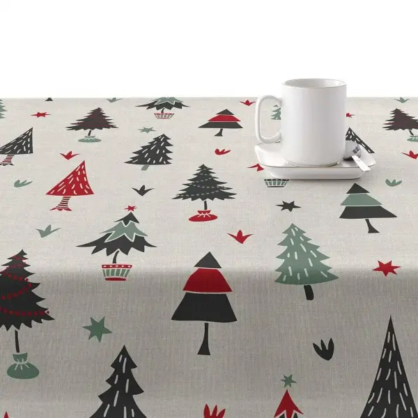 Stain-proof resined tablecloth Muaré Merry Christmas 250 x 140 cm