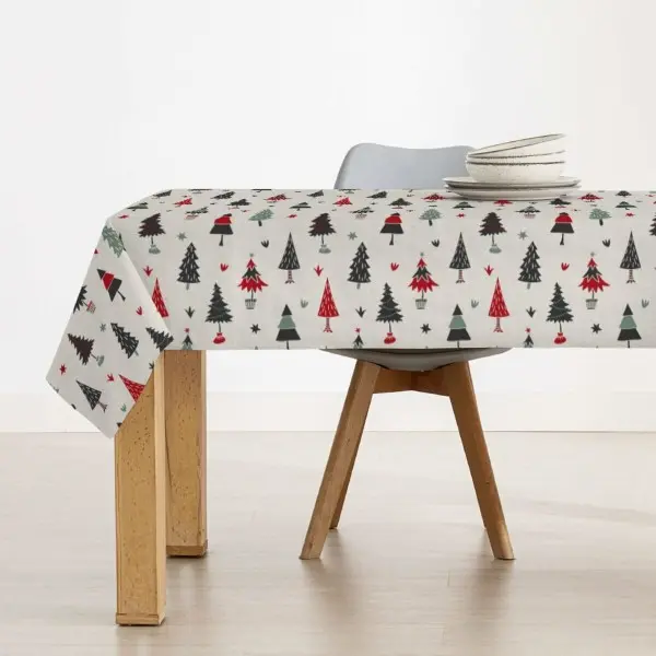 Stain-proof resined tablecloth Muaré Merry Christmas 250 x 140 cm