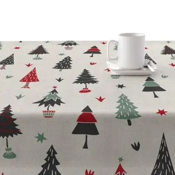 Stain-proof resined tablecloth Muaré Merry Christmas 140... 2