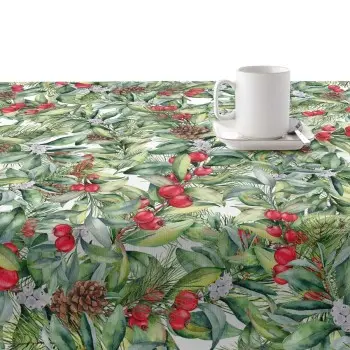 Stain-proof resined tablecloth Muaré Christmas 200 x 140 cm 2
