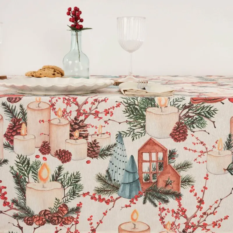 Stain-proof resined tablecloth Muaré Christmas...