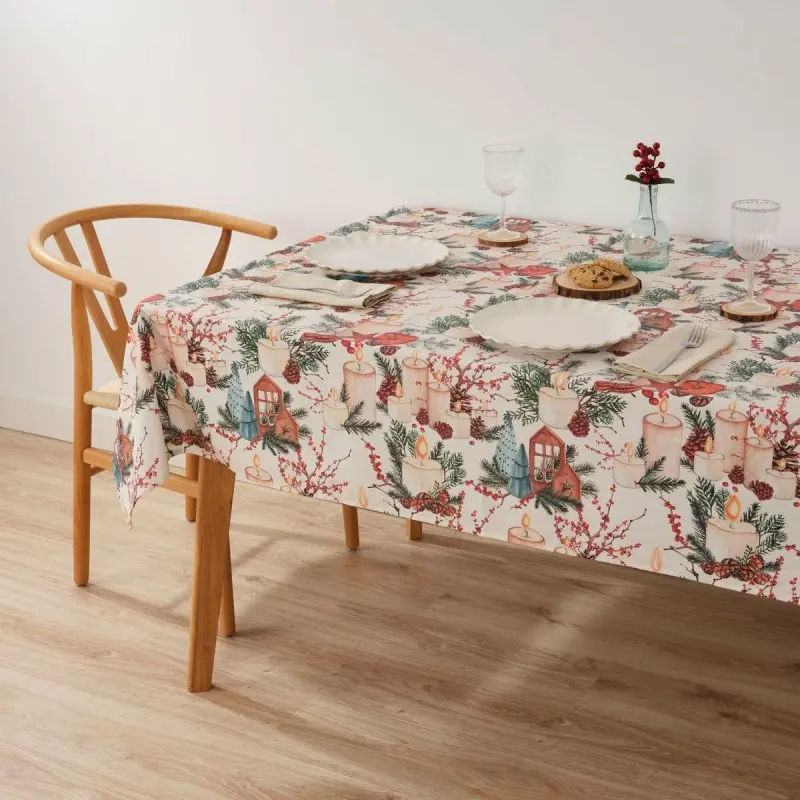 Stain-proof resined tablecloth Muaré Christmas...