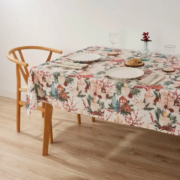 Stain-proof resined tablecloth Muaré Christmas 250 x 140 cm