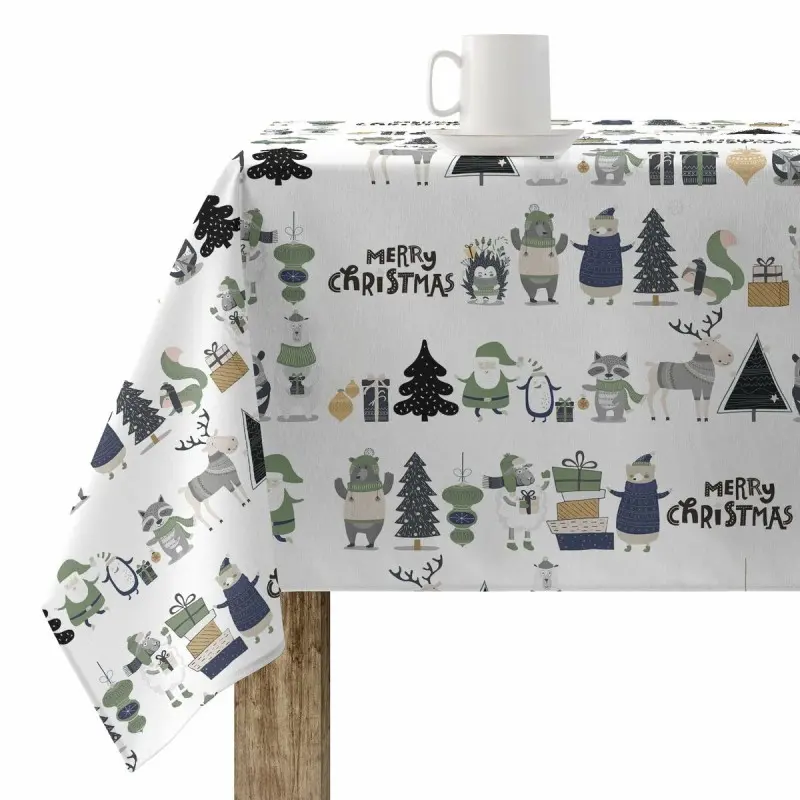 Stain-proof resined tablecloth Muaré Noel 300 x 140 cm