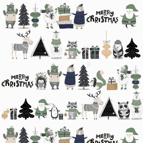 Stain-proof resined tablecloth Muaré Noel 300 x 140 cm