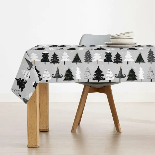 Stain-proof resined tablecloth Muaré Noel 200 x 140 cm