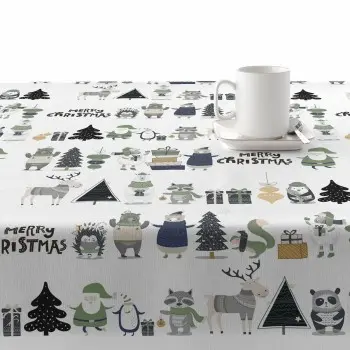 Stain-proof resined tablecloth Muaré Noel 250 x 140 cm 2