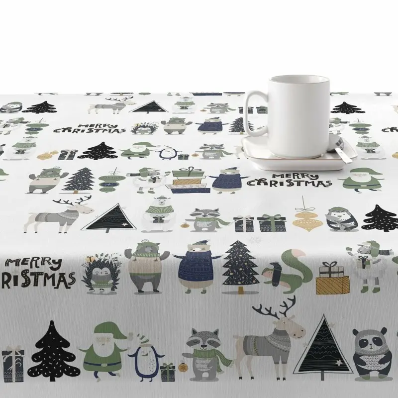 Stain-proof resined tablecloth Muaré Noel 250 x...