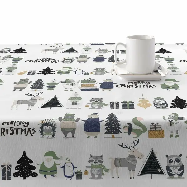 Stain-proof resined tablecloth Muaré Noel 250 x 140 cm