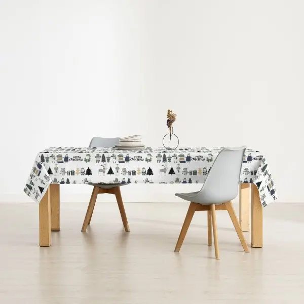 Stain-proof resined tablecloth Muaré Noel 250 x 140 cm