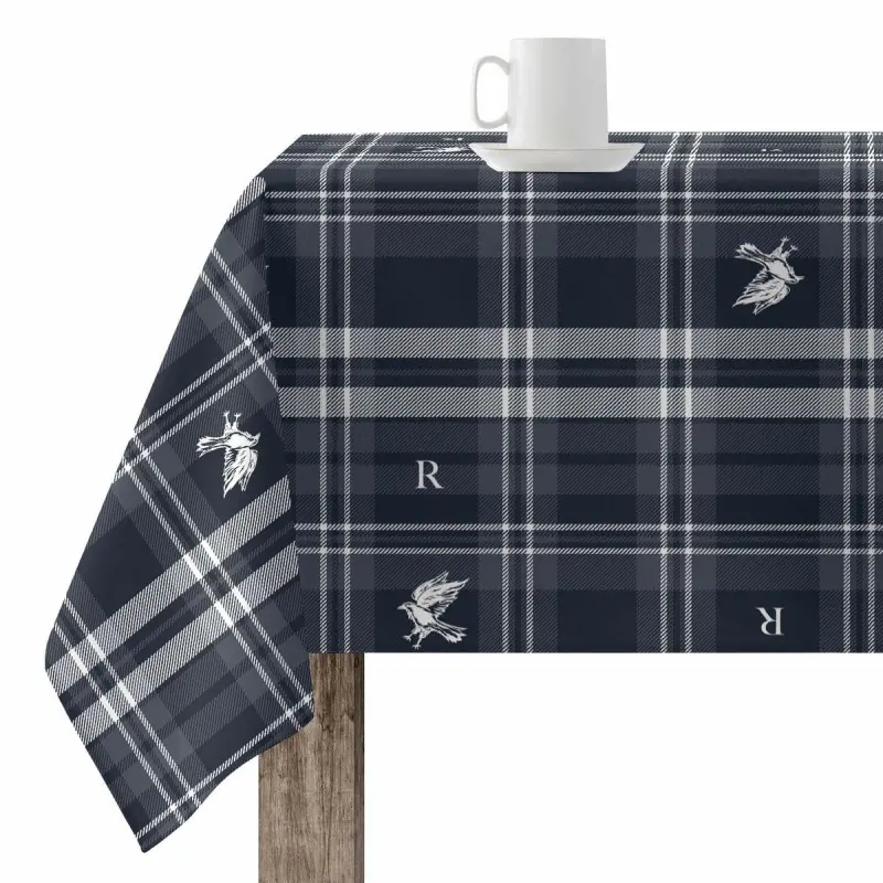 Stain-proof resined tablecloth Muaré Ravenclaw 140 x 140 cm