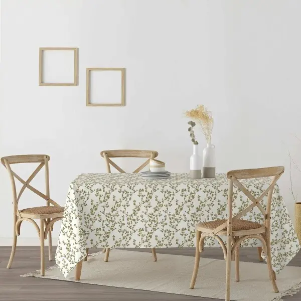 Stain-proof resined tablecloth Muaré Tree Gold 200 x 140 cm