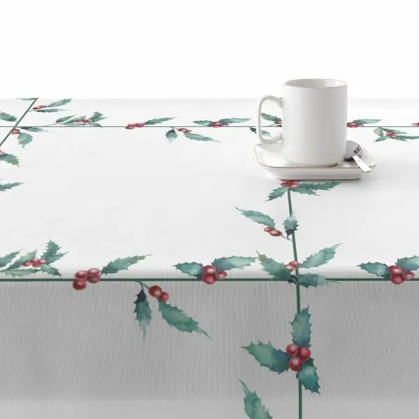 Stain-proof resined tablecloth Muaré White Christmas 200 x 140 cm