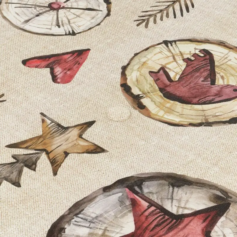 Stain-proof resined tablecloth Muaré Wooden...