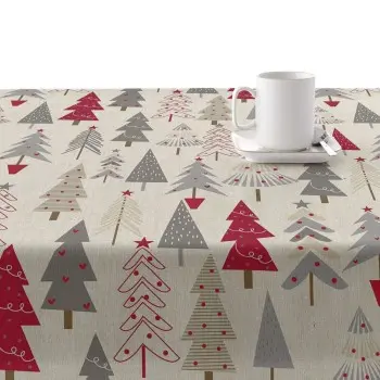 Stain-proof resined tablecloth Muaré Merry Christmas 100... 2