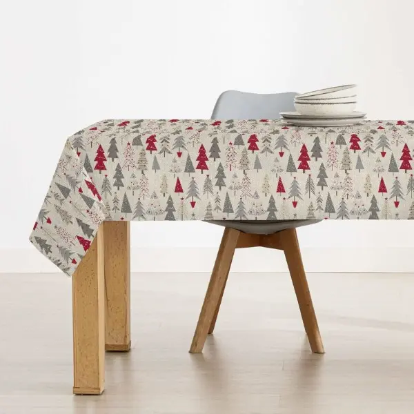 Stain-proof resined tablecloth Muaré Merry Christmas 100 x 180 cm