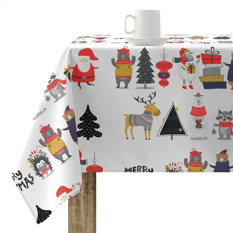 Stain-proof resined tablecloth Muaré Noel 100 x 250 cm