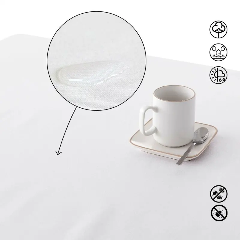 Stain-proof resined tablecloth Muaré White Christmas 100 x 250 cm