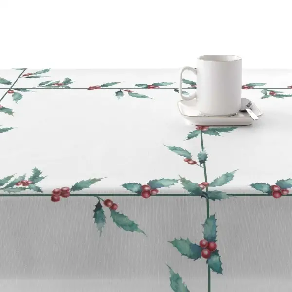 Stain-proof resined tablecloth Muaré White Christmas 100 x 300 cm