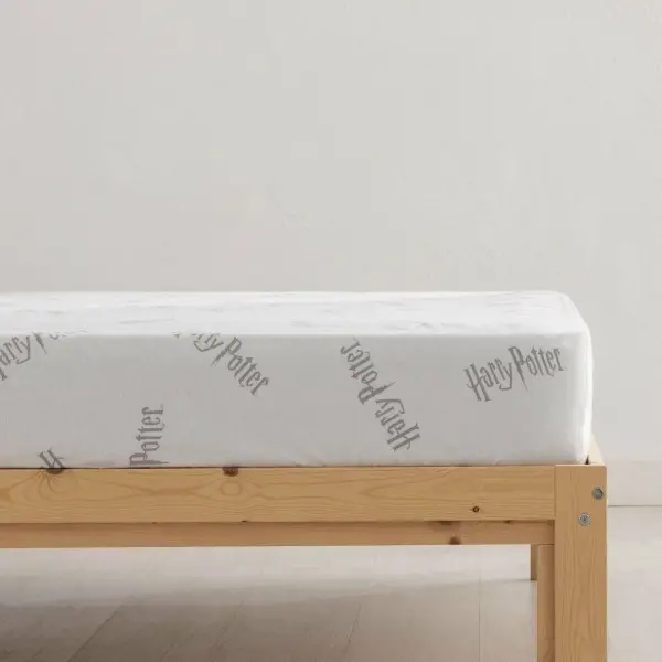 Fitted sheet Harry Potter White Grey 140 x 200 cm