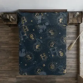 Fitted sheet Harry Potter Blue Golden 105 x 200 cm 2