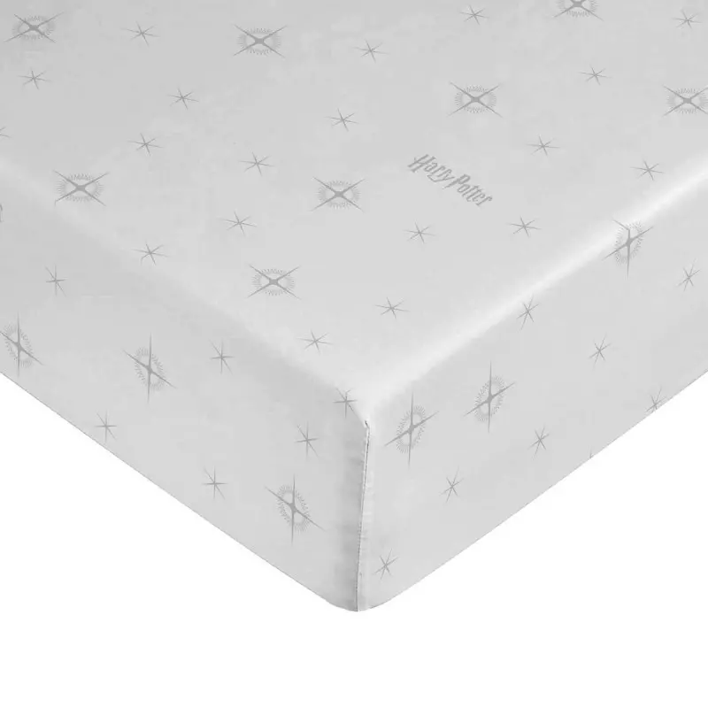 Fitted sheet Harry Potter White Grey 160 x 200 cm