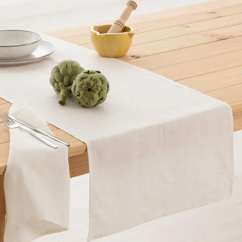 Table Runner Muaré Natural 45 x 140 cm