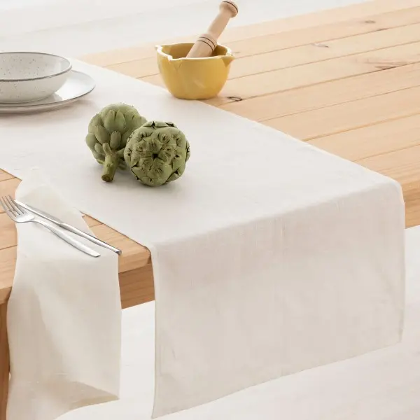 Table Runner Muaré Natural 45 x 140 cm