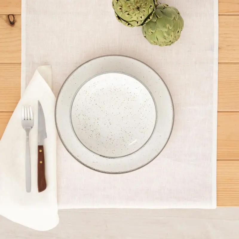 Table Runner Muaré Natural 45 x 140 cm