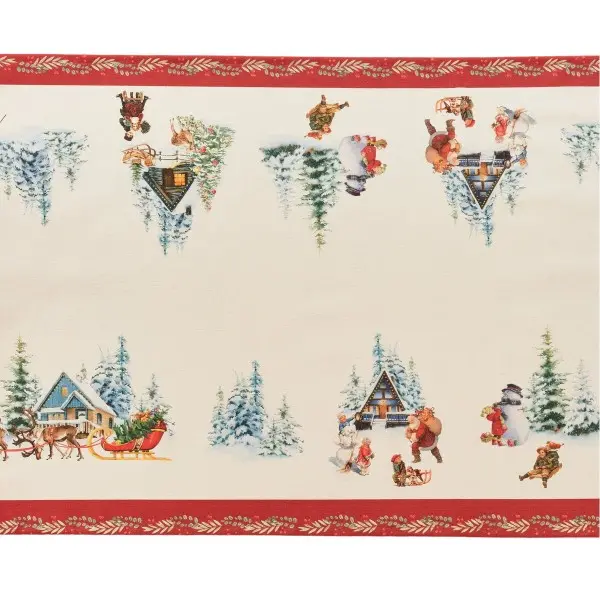 Table Runner Muaré Christmas Landscape 45 x 140 cm