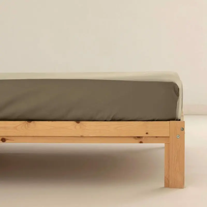 Fitted bottom sheet Terracota Green 160 x 200 cm