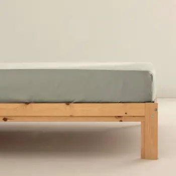 Fitted bottom sheet Terracota Grey 90 x 200 cm 2