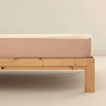 Fitted bottom sheet Terracota Pink 105 x 200 cm 2