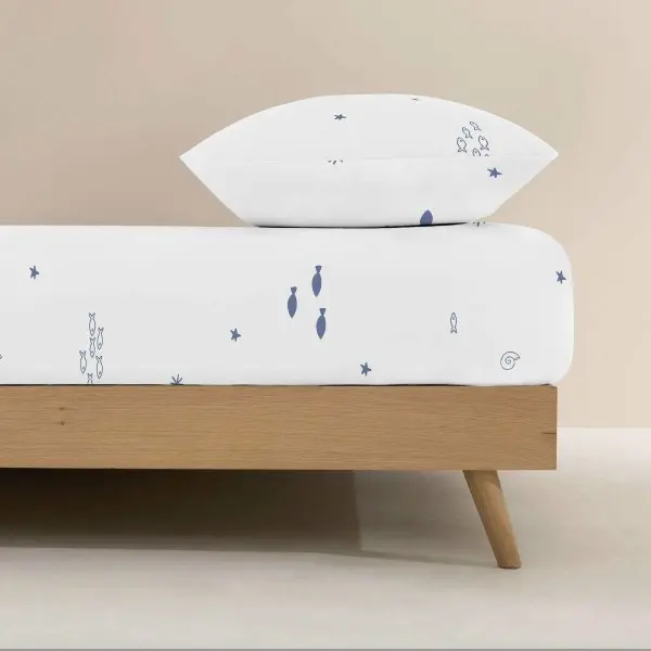 Fitted bottom sheet Kids&Cotton Tabor Multicolour 105 x 200 cm